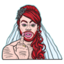 Illustration Red Haired And Bearded Middle Finger Sticker