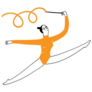 Illustration Ribbon Gymnastics Sticker