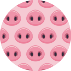 Illustration, Seamless Pattern With Cute Pigs Noses Sticker