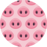 Illustration, Seamless Pattern With Cute Pigs Noses Sticker