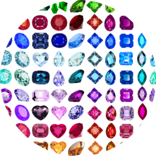 Illustration Set Of Precious Stones And Jewels Sticker
