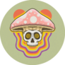 Illustration Skull Mushroom Hippie Sticker