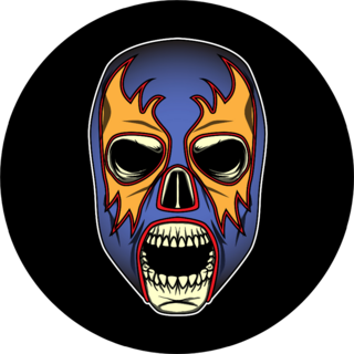Illustration Skull With Wrestling Mask Sticker