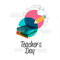 Illustration Stylish Text For Happy Teachers Day Sticker
