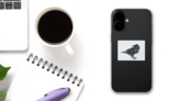 Illustration  the Black Crow Sticker on a Phone (New) example