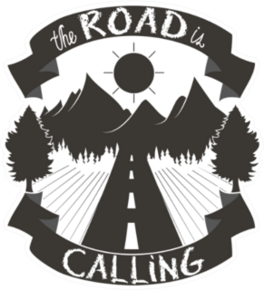 Illustration The Road Is Calling Running Sticker