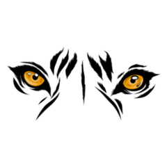 Illustration Tiger Eyes Sticker