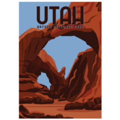 Illustration Travel To Arches National Park In Eastern Utah Sticker