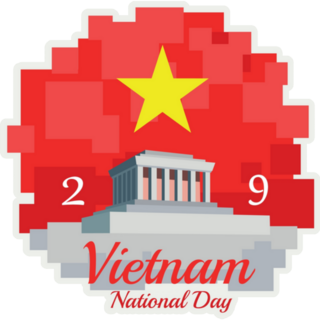 Illustration Vietnam National Day Sticker
