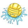 Illustration Water Polo Ball With Water Splashing Sticker