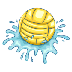 Illustration Water Polo Ball With Water Splashing Sticker