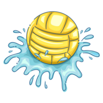 Illustration Water Polo Ball With Water Splashing Sticker