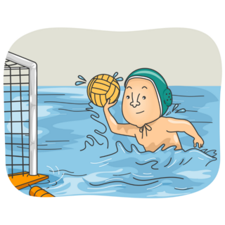 Illustration Water Polo Sticker