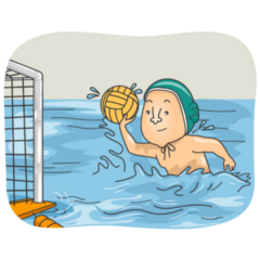 Illustration Water Polo Sticker