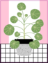 Illustration With Cute Home Plant Sticker