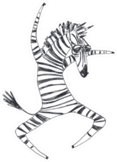 Illustration With Dancing Zebra Sticker