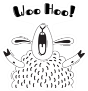 Illustration With Joyful Sheep Who Shouts Sticker
