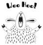 Illustration With Joyful Sheep Who Shouts Sticker