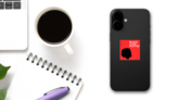 Illustration With The Text Black Lives Matter On Red Sticker on a Phone (New) example