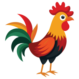 Illustrator Of Rooster Sticker