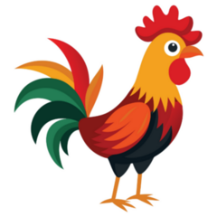 Illustrator Of Rooster Sticker