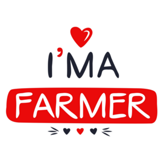 Im A Farmer Lettering With Hearts Sticker