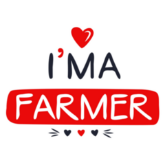 Im A Farmer Lettering With Hearts Sticker
