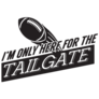  Im Only Here For The Tailgate Football Sticker