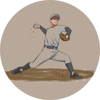 Image Illustration Of A Pitcher Throwing A Ball Sticker