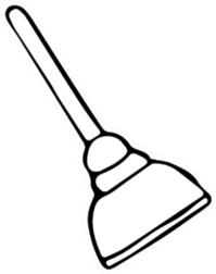 Image Of A Plunger Plumber Sticker