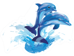 Image Of Dolphins Jumping Out Of Water Sticker