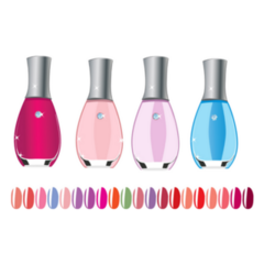 Image Of Nail Polish Colors And Bottles Set Sticker
