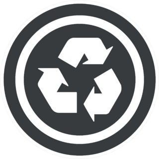 Image Of Recycle Symbol In Circle Sticker