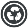 Image Of Recycle Symbol In Circle Sticker