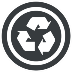 Image Of Recycle Symbol In Circle Sticker