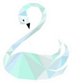 Image Of Swan Polygonal Art Sticker