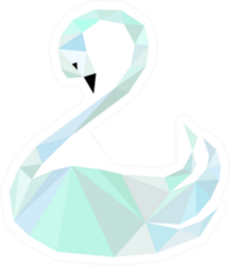 Image Of Swan Polygonal Art Sticker