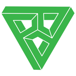 Impossible Shapes Green Optical Illusion Sticker