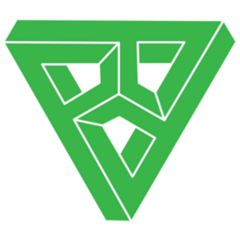 Impossible Shapes Green Optical Illusion Sticker