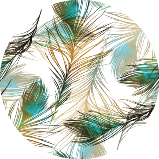Imprints Peacock Feathers Hand Painted Pattern Sticker