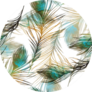 Imprints Peacock Feathers Hand Painted Pattern Sticker