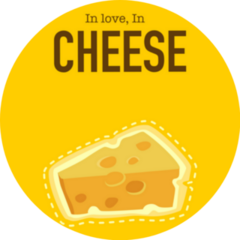in Love, In Cheese” With A Slice Sticker