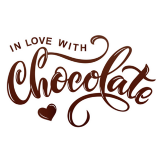 In Love With Chocolate Handwritten Sticker