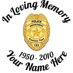 In Loving Memory Police Badge Sticker