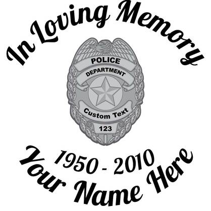 In Loving Memory Silver Police Badge Sticker