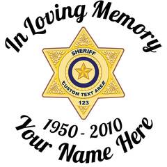 In Loving Memory Sticker Sheriff Badge