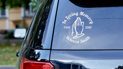 In Loving Memory Custom Decal on Car