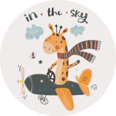 In The Sky Giraffe Sticker