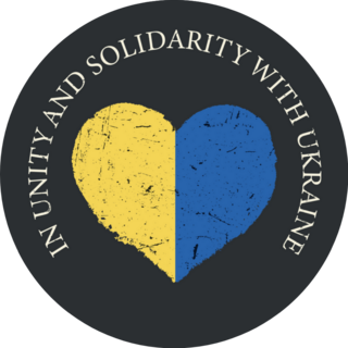 In Unity And Solidarity With Ukraine Heart Sticker