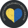 In Unity And Solidarity With Ukraine Heart Sticker